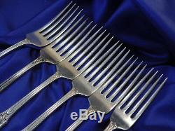 Wallace Rose Point Sterling Silver Dinner Forks & Soup Spoons