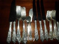Wallace Rose Point Sterling Silver Flatware Set 43 Pieces Excellent Condition