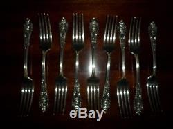 Wallace Rose Point Sterling Silver Flatware Set 43 Pieces Excellent Condition