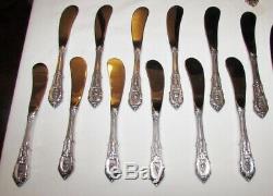 Wallace Rose Point Sterling Silver Silverware Set 1934 64 Pcs 96.9 TOz