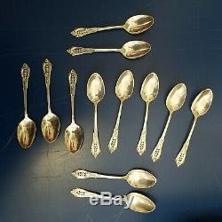 Wallace Rose Point Sterling Silverware Set 75 Pieces & Case (Rosepoint) 12 place