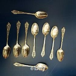 Wallace Rose Point Sterling Silverware Set 75 Pieces & Case (Rosepoint) 12 place