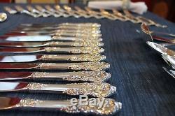 Wallace Sir Christopher Sterling Silver Flatware 91 Piece Silverware Set For 12