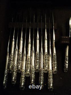 Wallace Sir Christopher Sterling Silver Flatware, Service/12++ (77 Pieces)