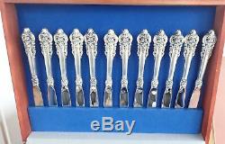 Wallace Sterling Flatware Grand Baroque 69 Piece Service For 12 + Servers