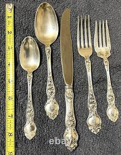 Wallace Sterling Silver Flatware Violet 5 Place Setting monogramed B7G5