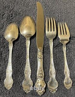 Wallace Sterling Silver Flatware Violet 5 Place Setting monogramed B7G5