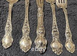 Wallace Sterling Silver Flatware Violet 5 Place Setting monogramed B7G5