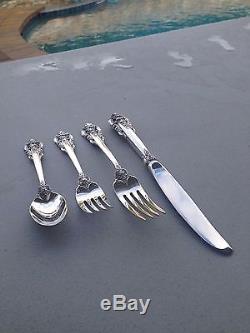 Wallace Sterling Silver Grand Grande Baroque 4 pc Place Setting 230 Grams