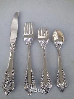 Wallace Sterling Silver Grand Grande Baroque 4 pc Place Setting Clean Nice