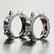 White Gold 925 Sterling Silver Fully Iced Cz Small Spike Huggie Hoop Earrings