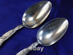 Whiting Lily Of The Valley Sterling Silver Oval Soup Spoon Pair Excellent M M