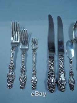 Whiting Lily Set Antique Dinner 91 Pieces American Sterling Silver