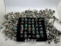 Wholesale Lot of 50 Gram Of Turquoise Sterling Silver 925 Rings Resale Bulk