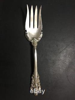Wonderful Old Wallace Grande Baroque 9 3/8 Sterling Silver Serving Fork