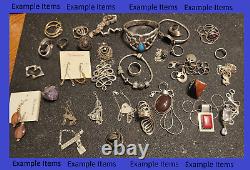100 Grams 925 Sterling Silver Jewelry Lot Utilisé Vintage Réseau Wearable