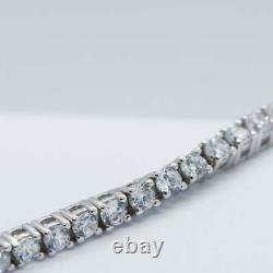 14k Or Blanc Sur 925 Argent Sterling 3mm Tennis Femmes Bracelet Diamant 7.25