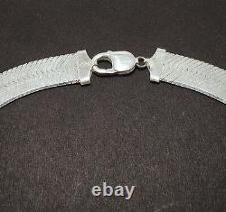 14mm Bold Wide Herringbone Chain Collier Solide 925 Sterling Silver