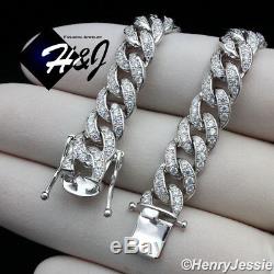 18-30men Argent 925 8mm Diamant Icy Miami Cuban Chain Necklacesn11