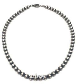 18 Navajo Pearls Sterling Silver 6mm Collier De Perles