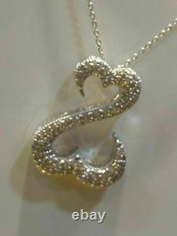 1.10ct White Diamond Coeurs Ouverts Par Jane Seymour Dans 925 Pendentif En Argent Sterling