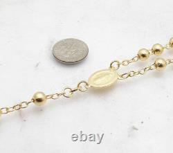 26 6mm Technibond Rosary Chain Necklace 14k Yellow Gold Clad Sterling Silver