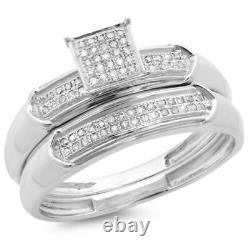 2.25 Ct 925 Sterling Silver Round Diamond Ladies Bridal Engagement Ring Band Set