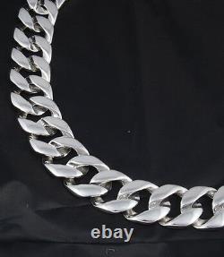 32 464g Biker Heavy Huge Curb Liens Chain 925 Sterling Silver Mens Necklace Pre