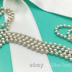34 Tiffany & Co Mens Unisex Sterling Silver Bead Collier Dog Chain