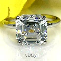 3,50 Ct Diamant taillé Asscher certifié finition or blanc - Superbe brillance et lustre