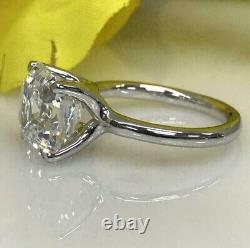 3,50 Ct Diamant taillé Asscher certifié finition or blanc - Superbe brillance et lustre