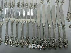 63 Pcs Vtg Wallace Grande Baroque Argent Sterling Argent W Jumbo Fourches 7 7/8