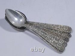 6 Argent Sterling S Kirk And Sons Repousee 5 7/8 Pouce Teaspoons De Pamplemousse