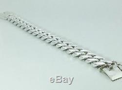 8,5 121g Men's Heavy Biker Cuban Kerb Chain ​​link Argent 925 Bracelet