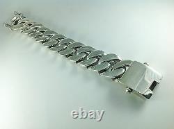 8.5 400g Heavy Chunky Biker Cuban Curb Chain Sterling Silver 925 Bracelet Homme