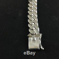 8,5 Heavy Chunky Biker Cuban Kerb Chain ​​925 Silver Mens Bracelet