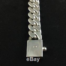 8,5 Heavy Chunky Biker Cuban Kerb Chain ​​925 Silver Mens Bracelet