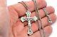 925 Croix Catholique En Argent Sterling Collier Crucifix Pour Les Hommes 24 Chaîne Made Usa