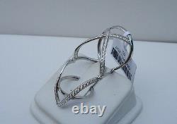 925 Serling Silver Full Ladies Finger Ring Adjustable Hinge Ring Avec Diamond/sz 5-9