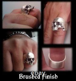 925 Sterling Silver Anatomique Keith Richards Skull Ring 40 Grammes Brillant Toute Taille