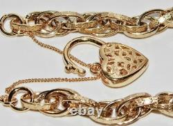 9ct Or Sur Argent Sterling Dames Fancy Link Victorian Design Bracelet
