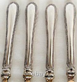 Antique 19ème siècle France 12 fourchettes à dessert en argent sterling doré