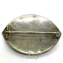 Antique Bohème Victorien Sterling Silver Garnet Pin Brooch. Grande 2. Pièces