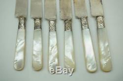 Antique Mère De Perle Couverts En Argent Sterling Fourchettes Couteaux Fourchettes Set 12pc