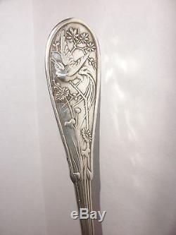 Antique Tiffany Pat 1871 Cuillère À Thé Oiseau Japonais En Argent Sterling