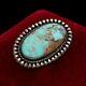 Antique Vintage Argent Sterling Native Navajo Royston Turquoise Pin Brooch 5.8g