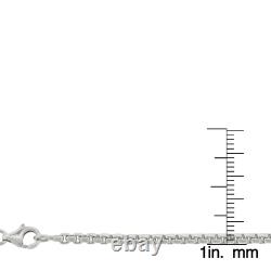 Argent sterling 925, chaîne Rolo solide italienne ronde de 1,5 mm à 3,5 mm, polissage brillant élevé.
