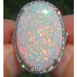 Bague en argent sterling 925 faite à la main avec une opale naturelle de 8,25 carats - Cadeau pour elle