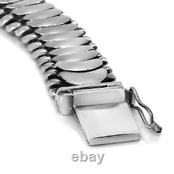 Biker Homme Heavy Wide Bracelet Solid 925 Sterling Silver Size 7 7.5 8 8.5 9 10