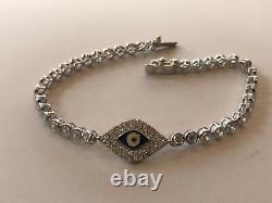 Bracele De Veil Eye Tennis Avec Lab Diamonds/ 925 Silver Sterling / 7,5'